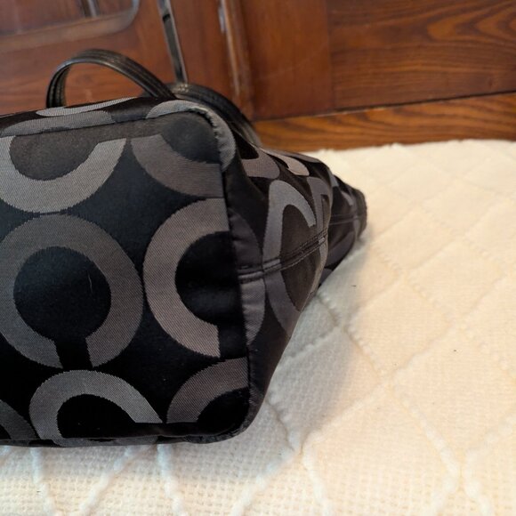 Coach Black & Gray Signature Sateen Madison Tote 20483 - Picture 7 of 12